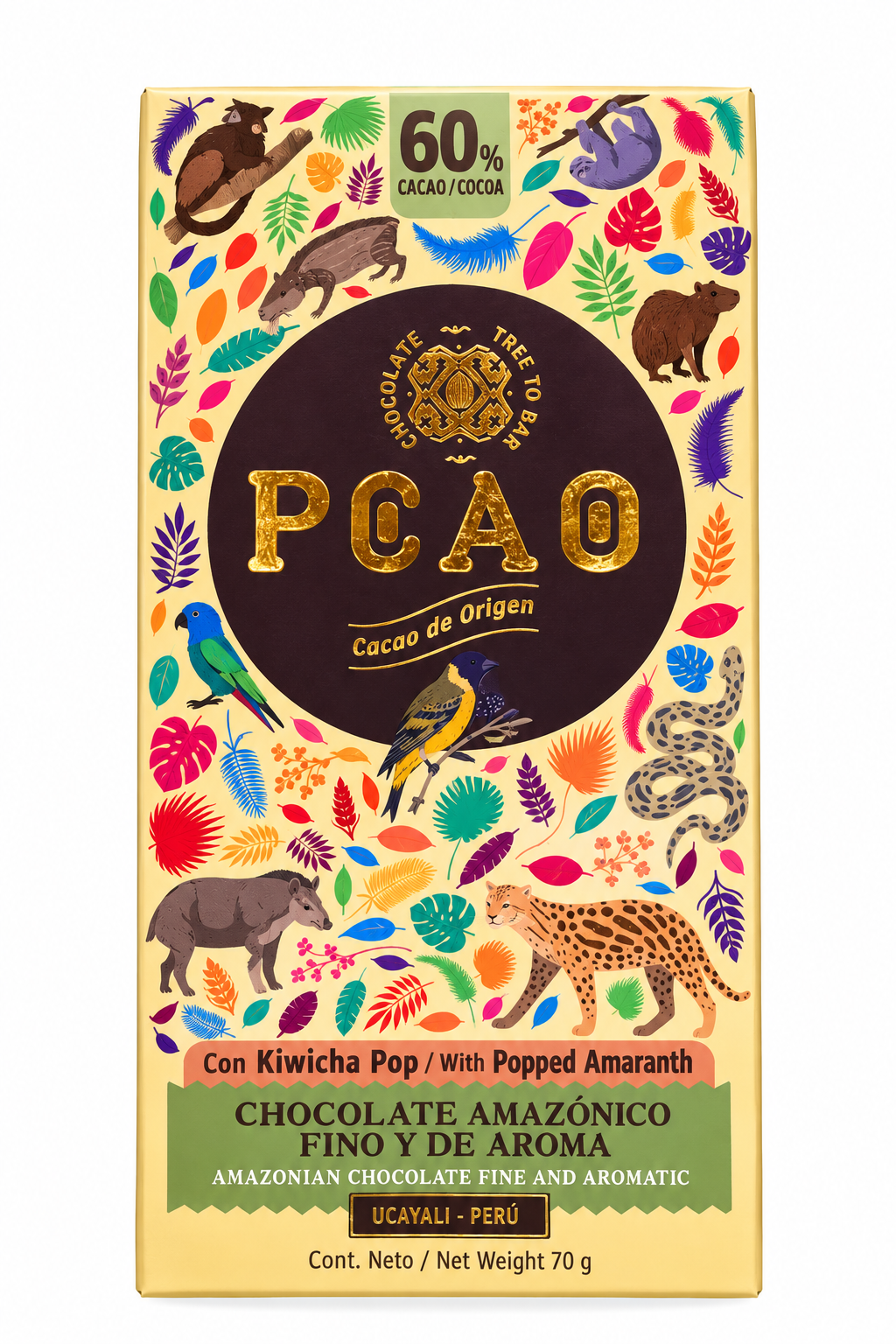 Chocolate con Kiwicha Pop 60% Cacao — PCAO