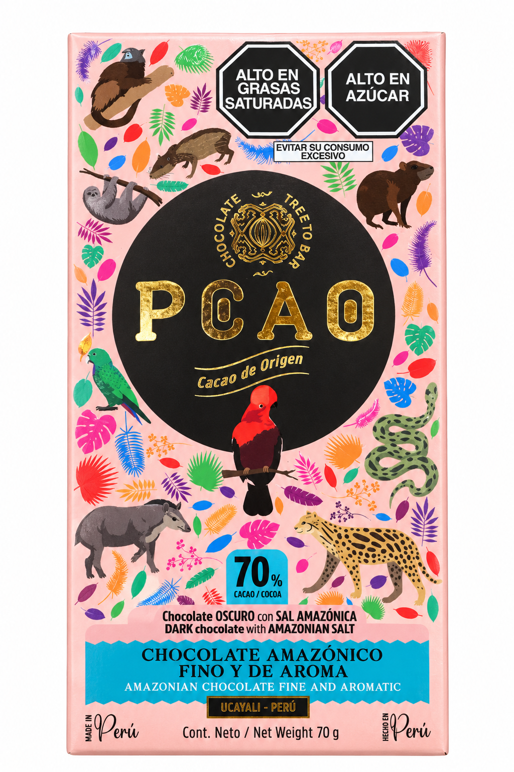 Chocolate oscuro con sal amazónica al 70% - PCAO